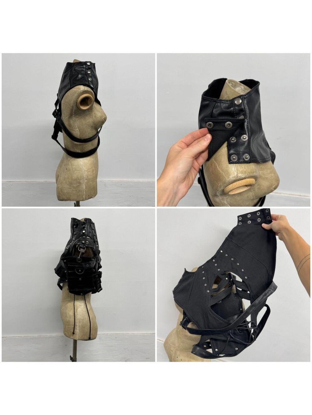 Avant-Garde Cyberpunk Apocalyptic Black Asymmetric Pauldron Harness - Picture 7 of 7
